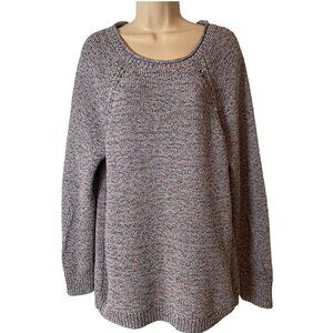 Talbots Women's Sweater Size XL Blue Purple Open Knit Classic Cozy Casual‎